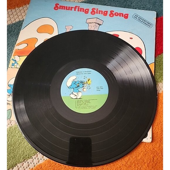 1980 The Smurfs Vintage Record Smurfing Sing Song Vinyl LP - Picture 8 of 8